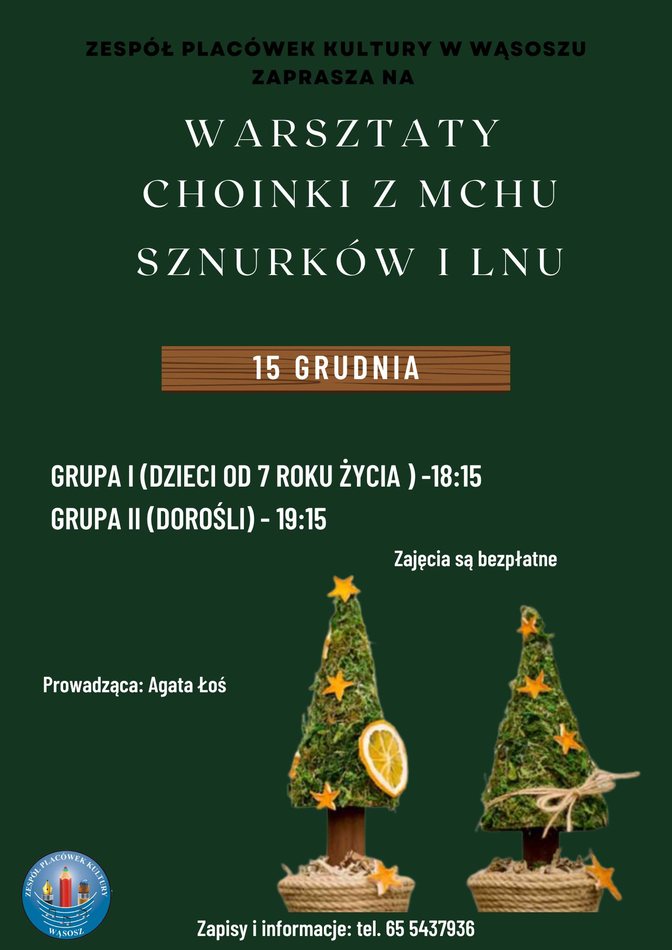 plakat ze szczegółami zajęć