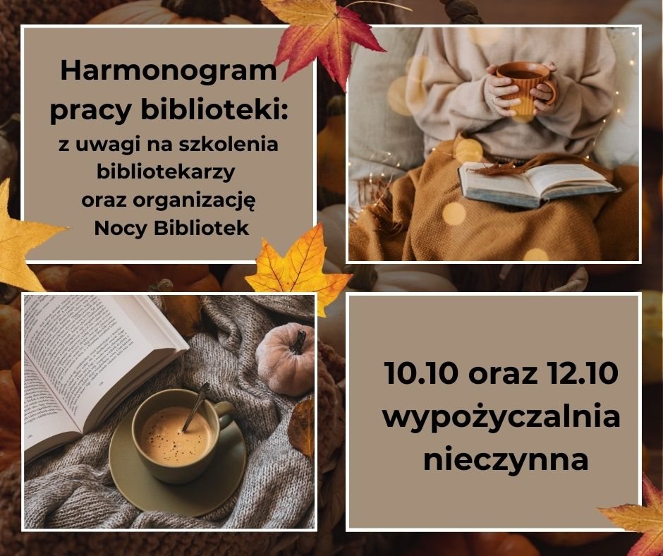 informacja o zmianie godzin otwarcia biblioteki