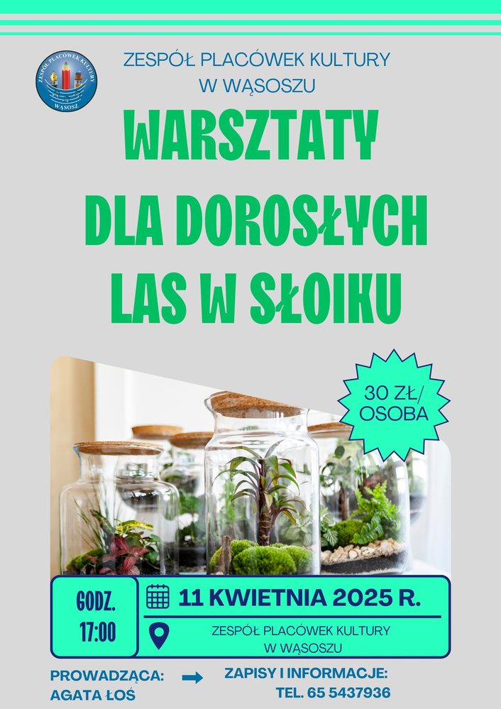 plakat z informacjami o zajęciach