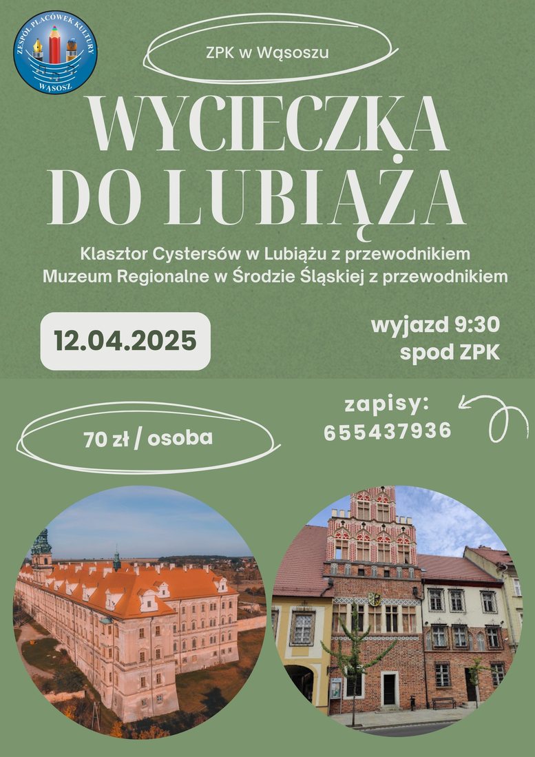 plakat z informacjami o wyjeździe