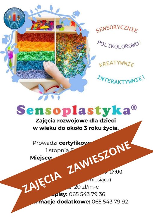 plakat informujący o zawieszeniu zajęć