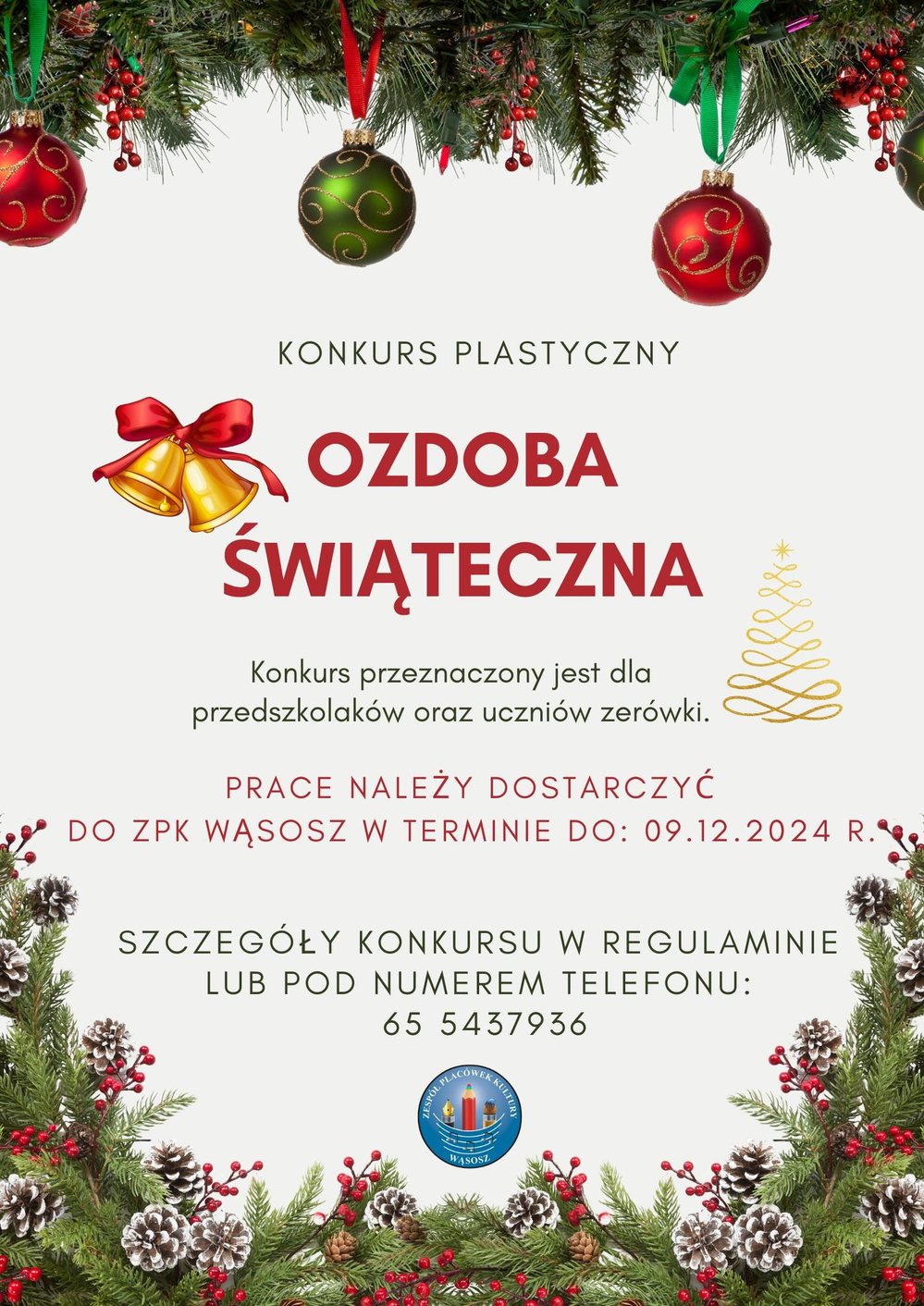 plakat ze szczegółami o konkursie