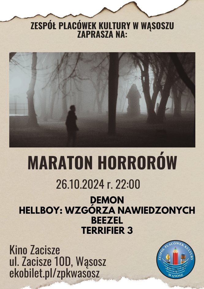 plakat ze szczegółami maratonu filmowego