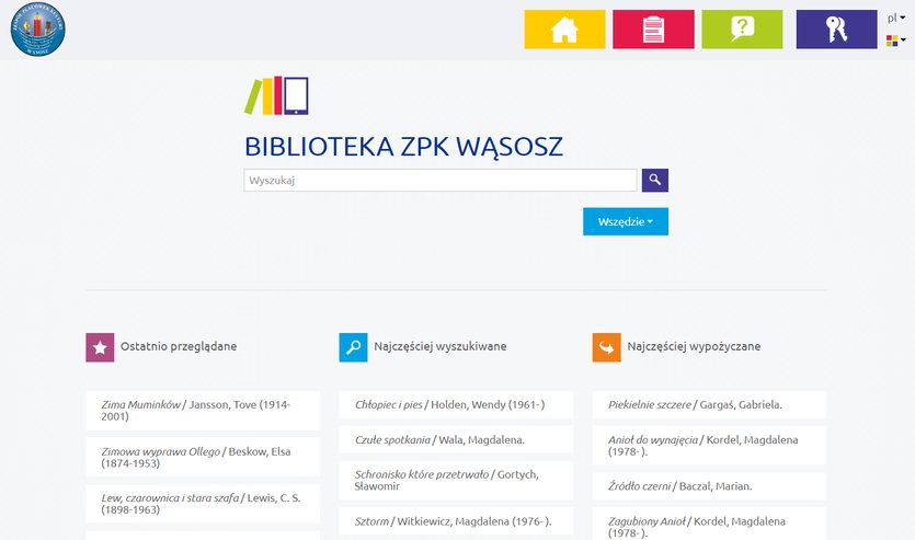 widok strony bibliotecznej