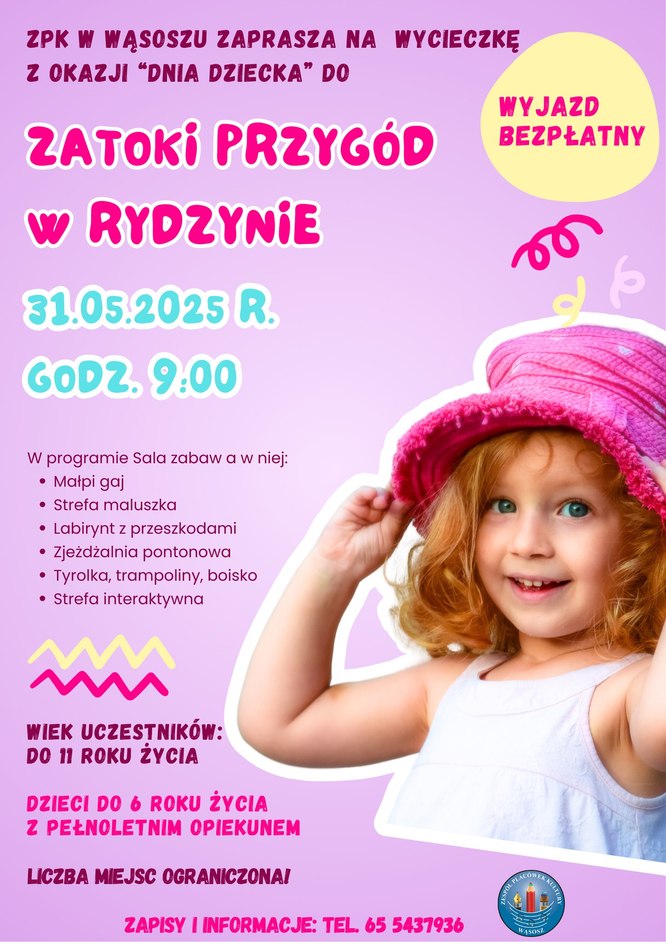 plakat ze szczegółami imprezy dla dzieci